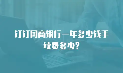 钉钉网商银行一年多少钱手续费多少？