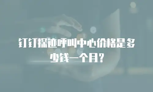 钉钉探迹呼叫中心价格是多少钱一个月？
