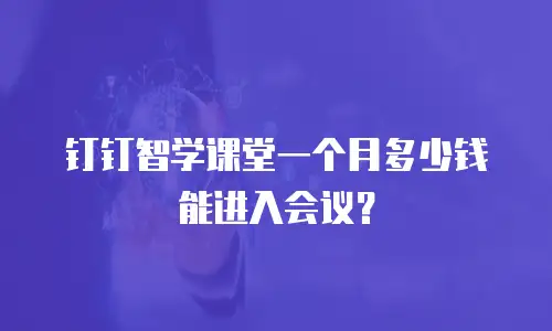 钉钉智学课堂一个月多少钱能进入会议？