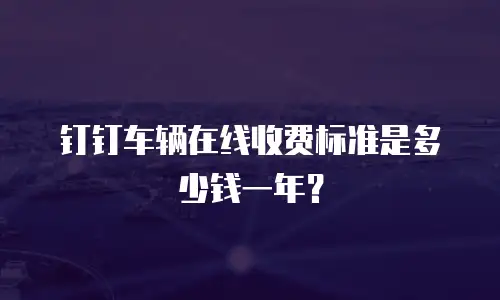 钉钉车辆在线收费标准是多少钱一年？