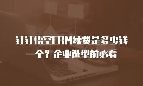 钉钉悟空CRM续费是多少钱一个？企业选型前必看