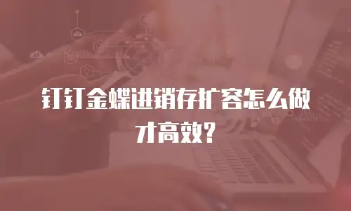 钉钉金蝶进销存扩容怎么做才高效？