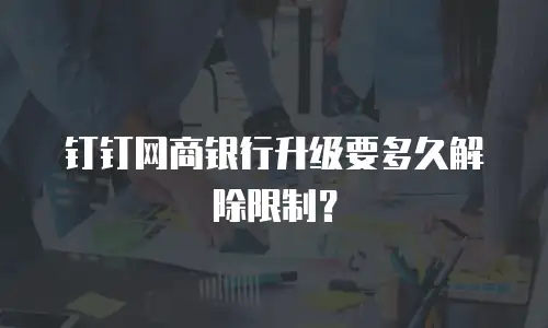 钉钉网商银行升级要多久解除限制？