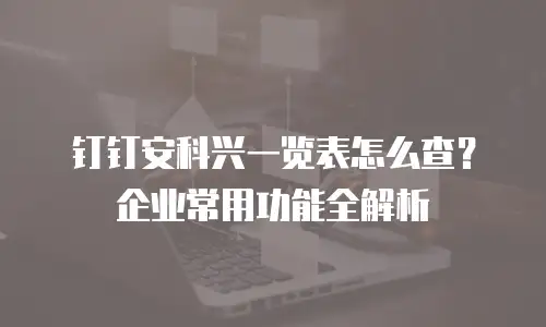 钉钉安科兴一览表怎么查？企业常用功能全解析
