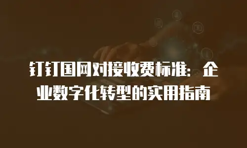 钉钉国网对接收费标准：企业数字化转型的实用指南