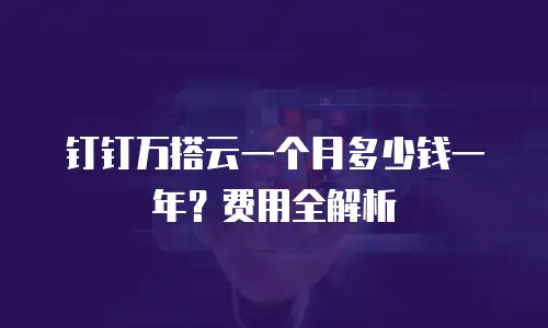 钉钉万搭云一个月多少钱一年？费用全解析