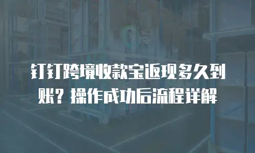 钉钉跨境收款宝返现多久到账？操作成功后流程详解