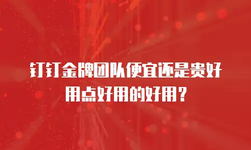 钉钉金牌团队便宜还是贵好用点好用的好用？