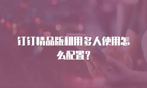 钉钉精品版租用多人使用怎么配置？