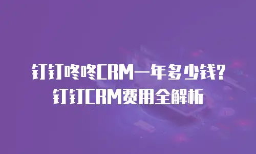 钉钉咚咚CRM一年多少钱？钉钉CRM费用全解析