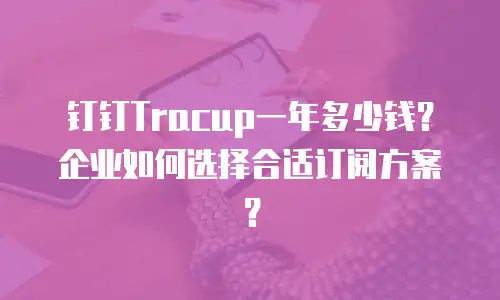 钉钉Tracup一年多少钱？企业如何选择合适订阅方案？