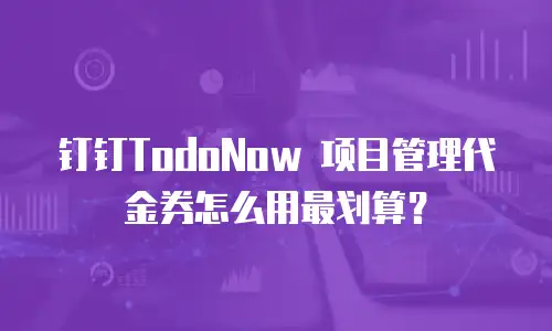 钉钉TodoNow 项目管理代金券怎么用最划算？