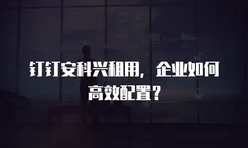 钉钉安科兴租用，企业如何高效配置？