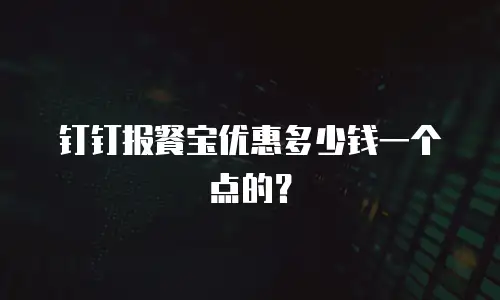 钉钉报餐宝优惠多少钱一个点的？