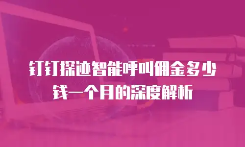钉钉探迹智能呼叫佣金多少钱一个月的深度解析