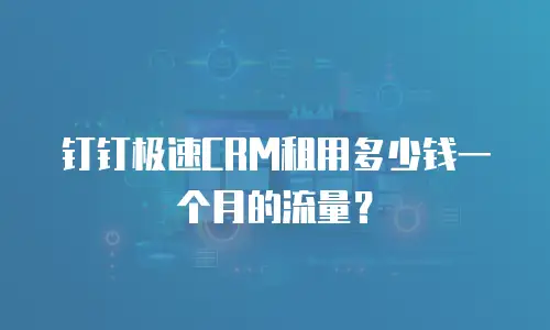 钉钉极速CRM租用多少钱一个月的流量？