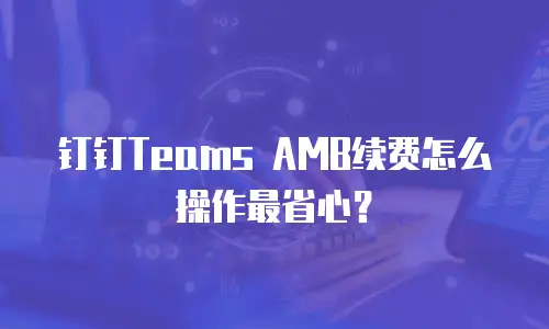 钉钉Teams AMB续费怎么操作最省心？