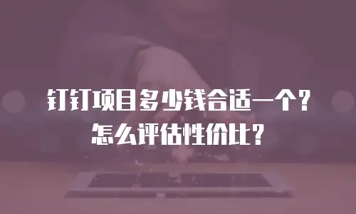 钉钉项目多少钱合适一个？怎么评估性价比？