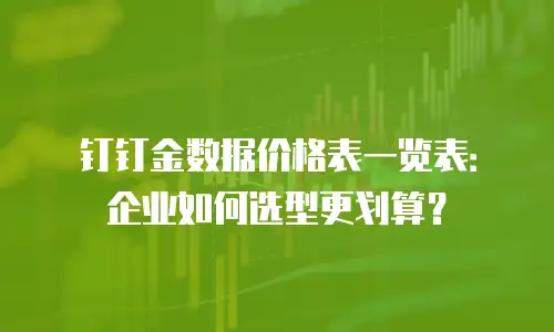 钉钉金数据价格表一览表：企业如何选型更划算？