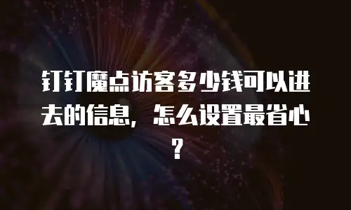 钉钉魔点访客多少钱可以进去的信息，怎么设置最省心？