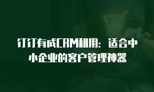 钉钉有成CRM租用：适合中小企业的客户管理神器