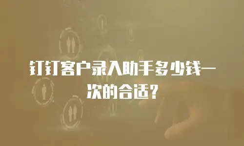 钉钉客户录入助手多少钱一次的合适？