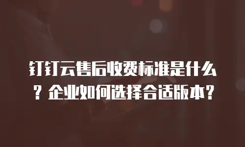 钉钉云售后收费标准是什么？企业如何选择合适版本？