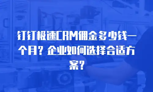 钉钉极速CRM佣金多少钱一个月？企业如何选择合适方案？