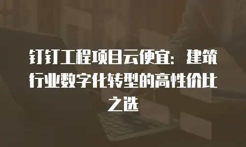 钉钉工程项目云便宜：建筑行业数字化转型的高性价比之选