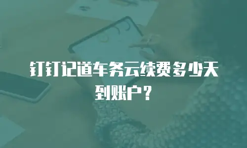 钉钉记道车务云续费多少天到账户？