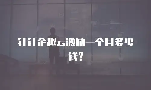 钉钉企趣云激励一个月多少钱？