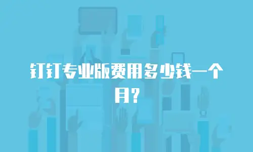 钉钉专业版费用多少钱一个月？