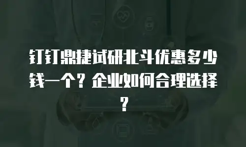 钉钉鼎捷试研北斗优惠多少钱一个？企业如何合理选择？