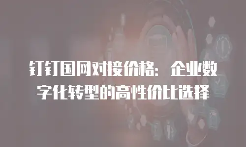 钉钉国网对接价格：企业数字化转型的高性价比选择