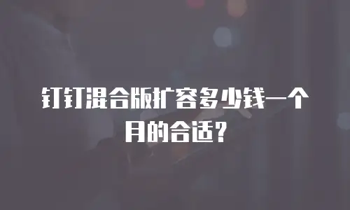 钉钉混合版扩容多少钱一个月的合适？