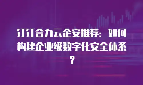 钉钉合力云企安推荐：如何构建企业级数字化安全体系？