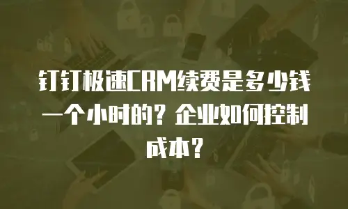 钉钉极速CRM续费是多少钱一个小时的？企业如何控制成本？
