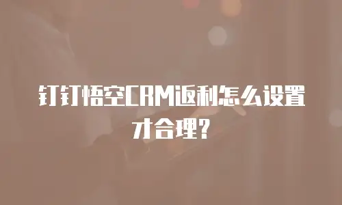 钉钉悟空CRM返利怎么设置才合理？