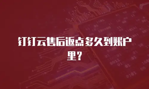 钉钉云售后返点多久到账户里？