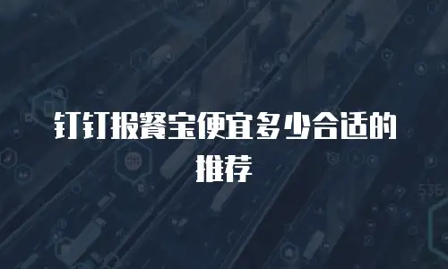 钉钉报餐宝便宜多少合适的推荐
