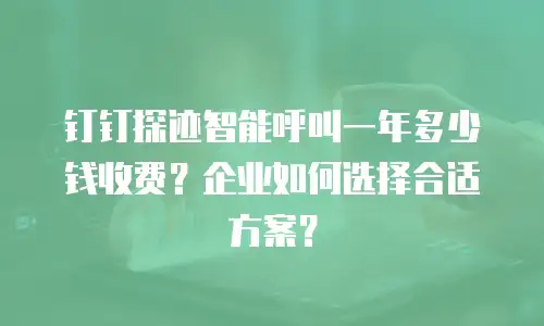 钉钉探迹智能呼叫一年多少钱收费？企业如何选择合适方案？