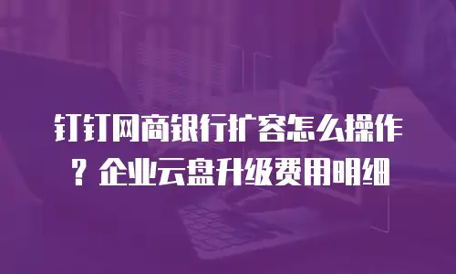 钉钉网商银行扩容怎么操作？企业云盘升级费用明细