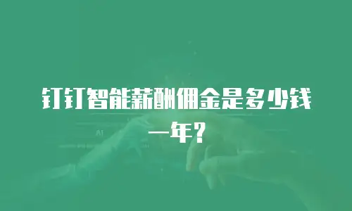 钉钉智能薪酬佣金是多少钱一年？