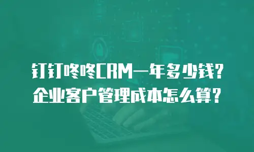 钉钉咚咚CRM一年多少钱？企业客户管理成本怎么算？