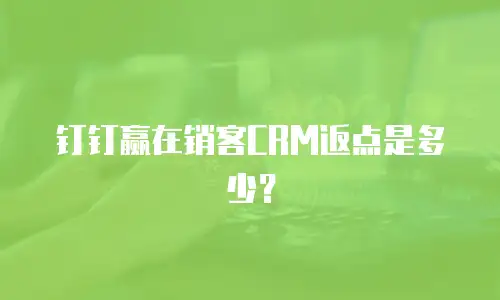 钉钉赢在销客CRM返点是多少？