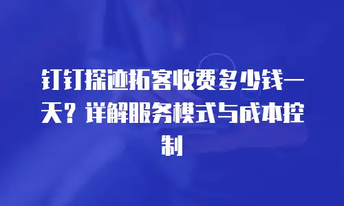 钉钉探迹拓客收费多少钱一天？详解服务模式与成本控制