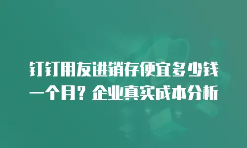 钉钉用友进销存便宜多少钱一个月？企业真实成本分析