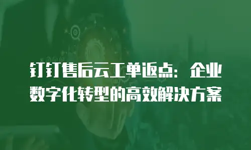 钉钉售后云工单返点：企业数字化转型的高效解决方案