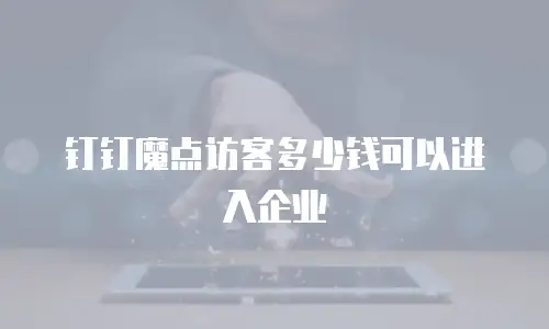 钉钉魔点访客多少钱可以进入企业