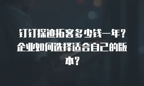 钉钉探迹拓客多少钱一年？企业如何选择适合自己的版本？